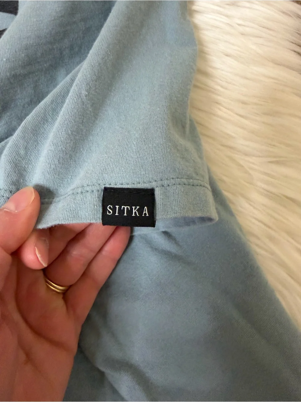 Sitka Men's Short Sleeve Logo Tee in Light Blue 100% Pima Cotton XL - Picture 4 of 5